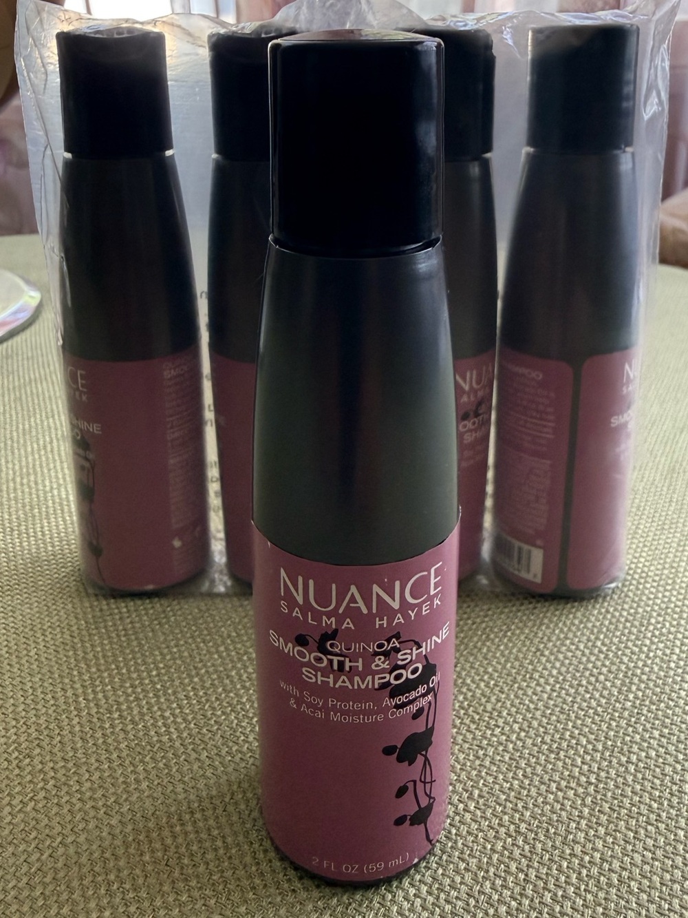 🌞 4/$20 Nuance by Salma Hayek Quinoa Smooth & Shine Shampoo 4-Pack, 2 oz ea.